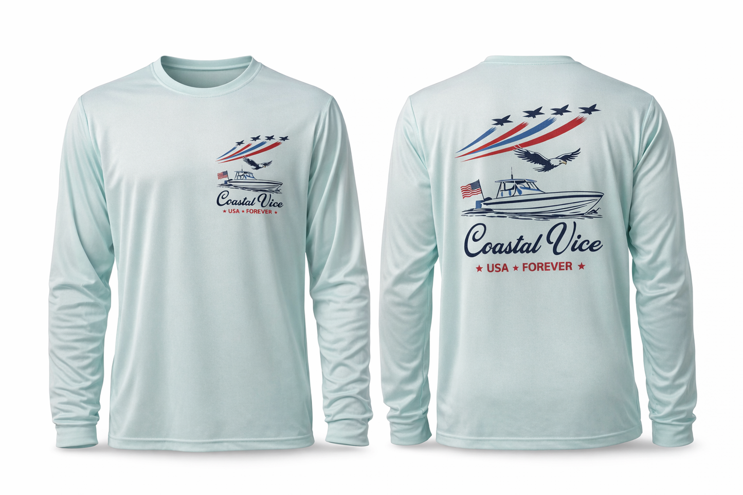 Coastal Vice Performance Long Sleeve Dry Fit Shirt – USA Forever Edition