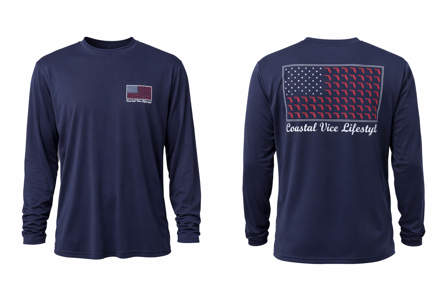 Coastal Vice Performance Florida Flag Long Sleeve