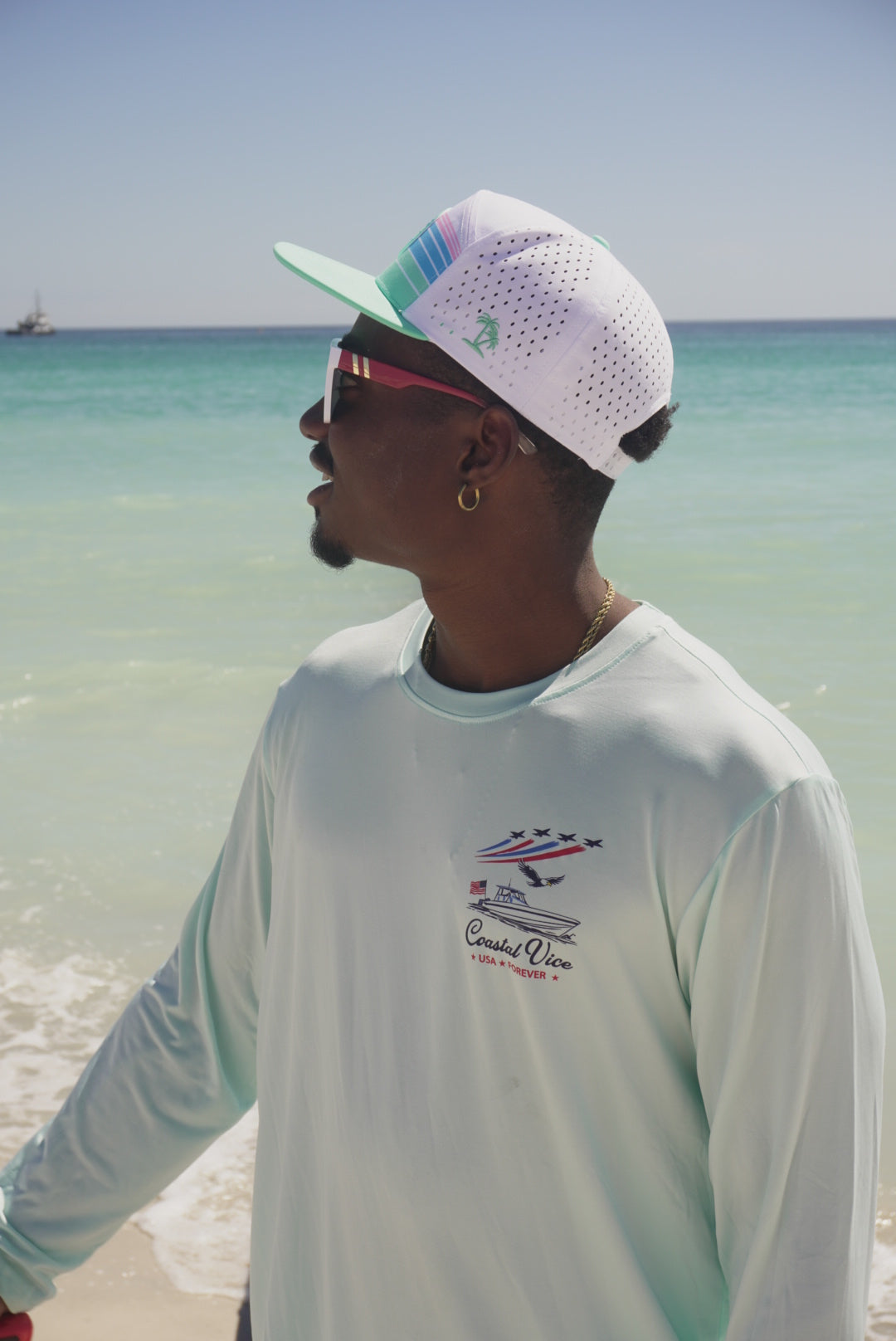 Coastal Vice Performance Long Sleeve Dry Fit Shirt – USA Forever Edition