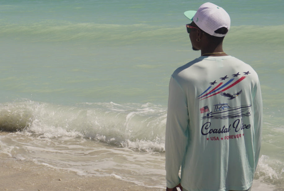 Coastal Vice Performance Long Sleeve Dry Fit Shirt – USA Forever Edition