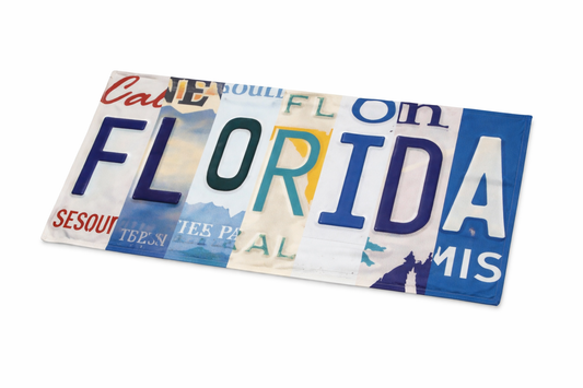 Florida License Plate Beach Towel